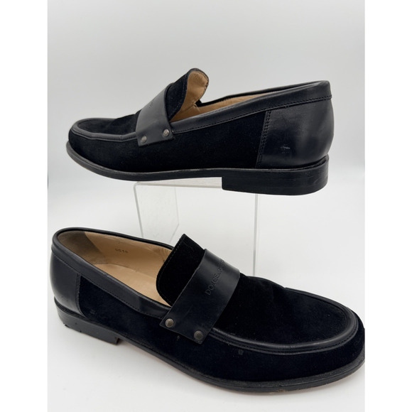 DOLCE & GABBANA Men’s Loafers Suede Leather Jet Black 8.5 Penny Loafer w/toe tap